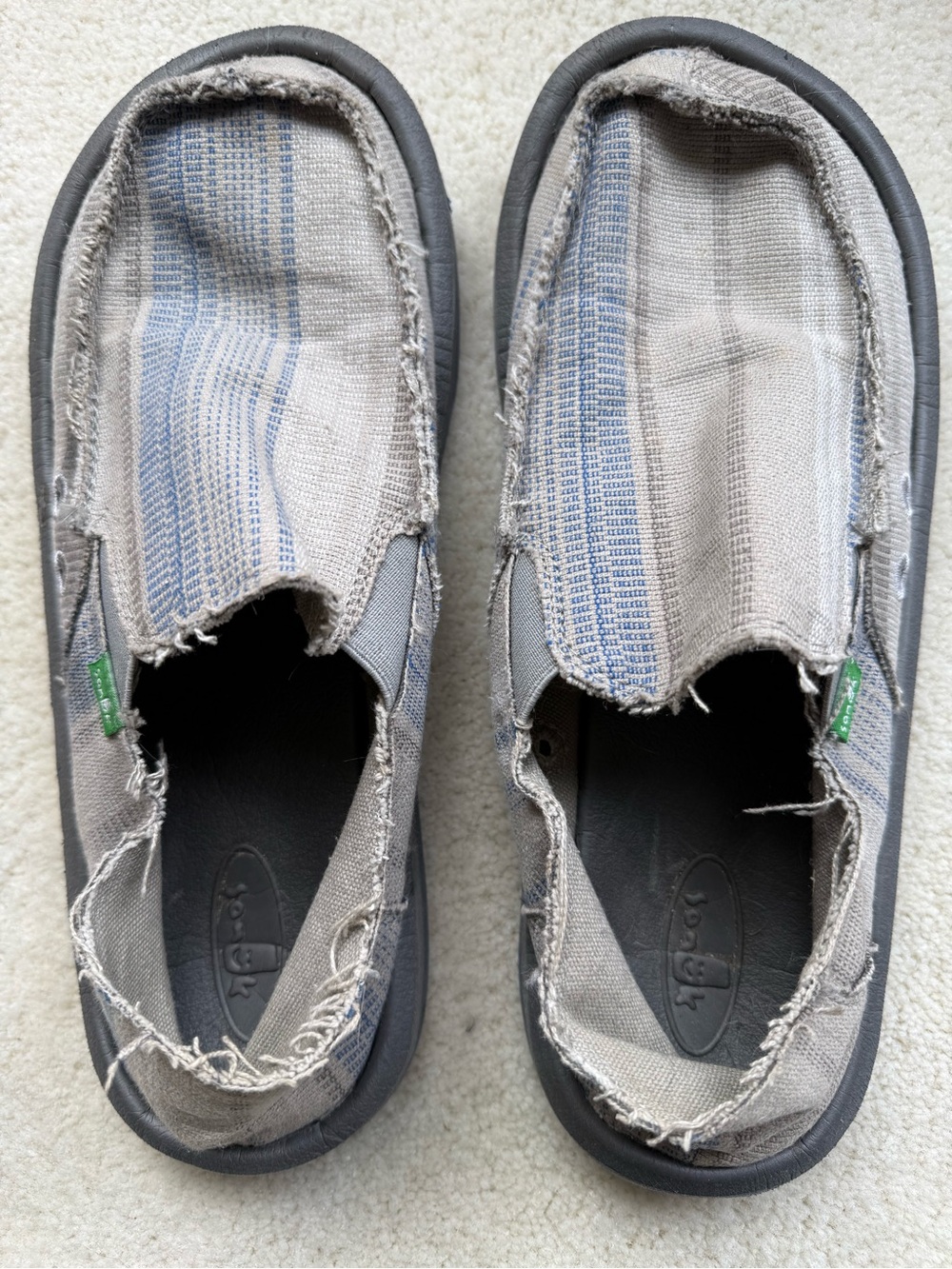 Men’s Sanuk Slip-On Shoes in Gray and Blue Size 9 (US) Eur 42